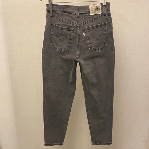 Levi’s 28 (US 6/7) Mom Jeans Silver Tab Gray High Rise Women’s Stretch Tapered - Picture 11 of 12